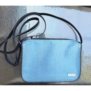 RAREFORM "Rae" Crossbody Bag Upcycled Repurposed Billboard Vinyl Light Blue